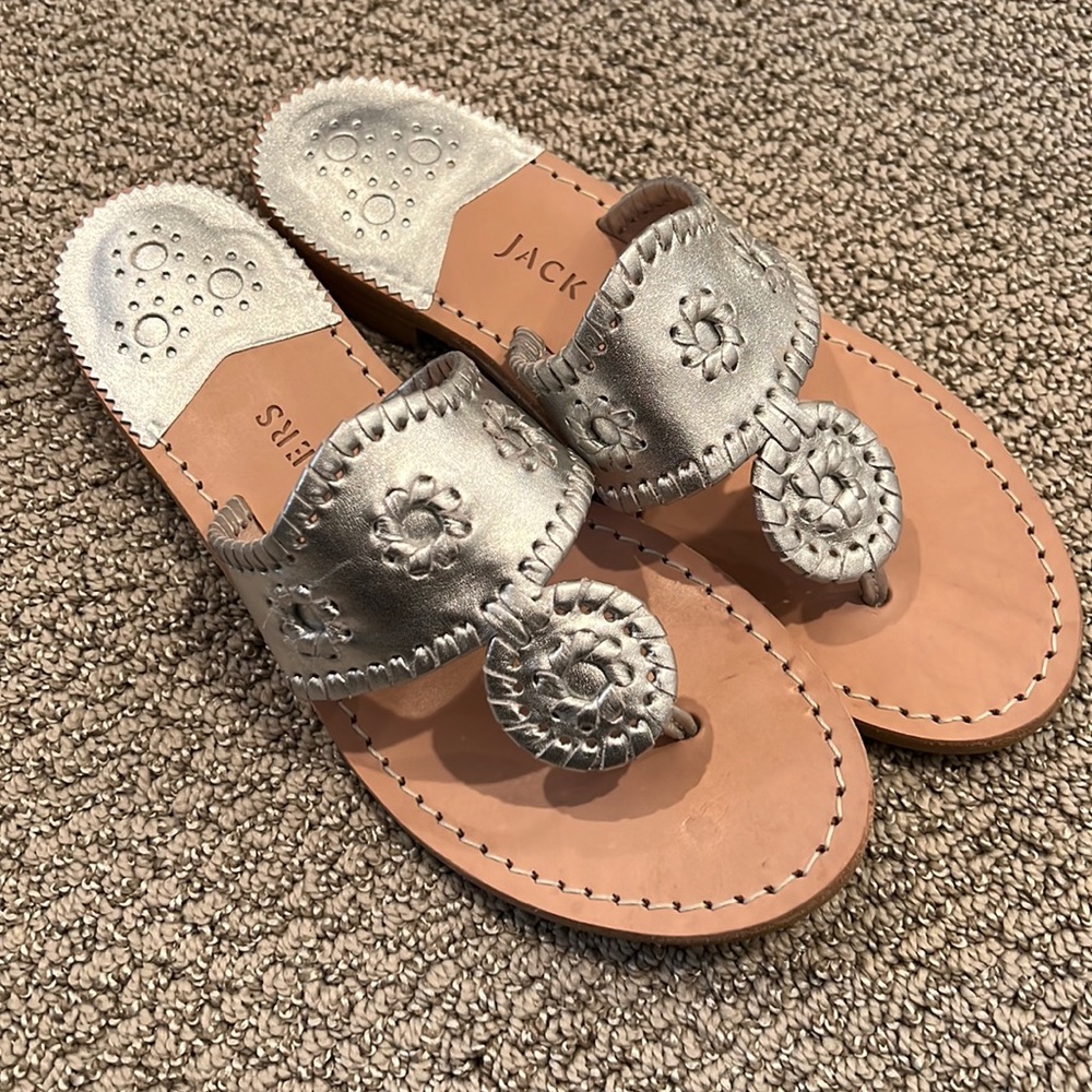 Like New Jack Rogers Silver Sandals - 7.5